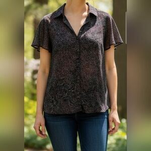 Croft & Barrow XL sheer top Pit=24